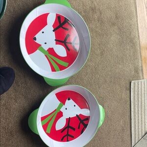 Festive Deer Design Serving Bowls
